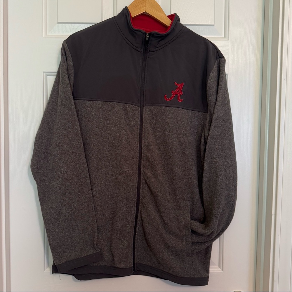 Colosseum Alabama Crimson Tide Men's Fleece‎ Gray Full Zip Size Medium Jacket